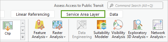 Service Area Layer tab