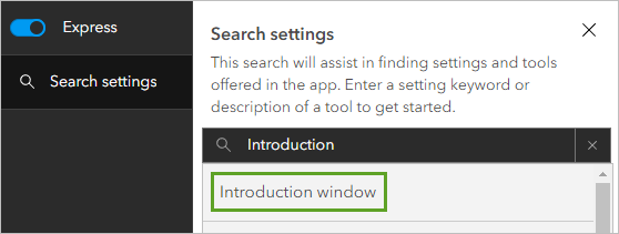 Introduction window option