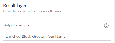 Enrich Layer pane showing result layer name