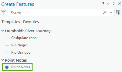 Point Notes feature in the Create Features pane