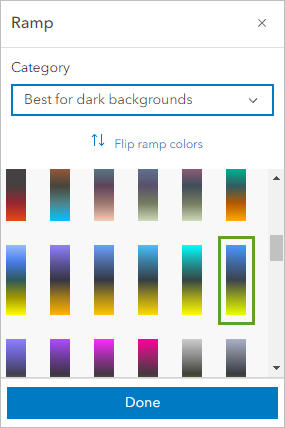 Color ramps for dark backgrounds