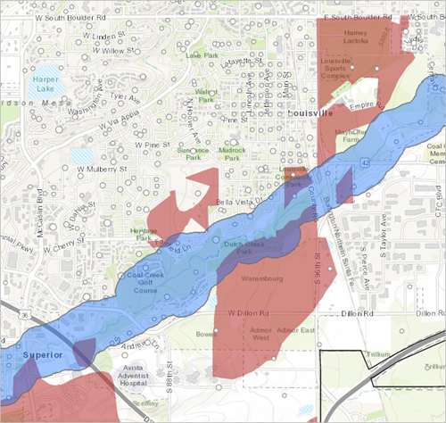 City of Louisville flood risk