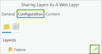 Configure Web Layer Properties button