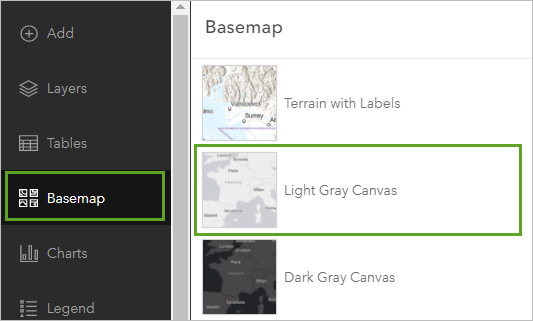 Light Gray Canvas basemap