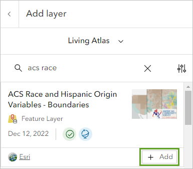ACS Race and Hispanic Origin Variables - Boundaries layer