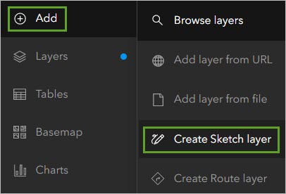 Create Sketch layer option in the Add menu