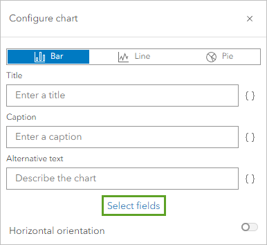 Select fields option in the Configure chart window