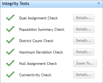 Successful integrity test result