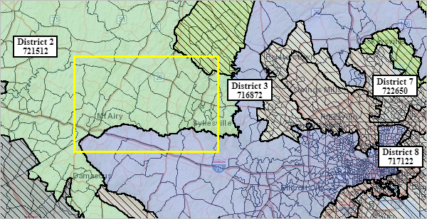 Boundary between districts 2 and 3
