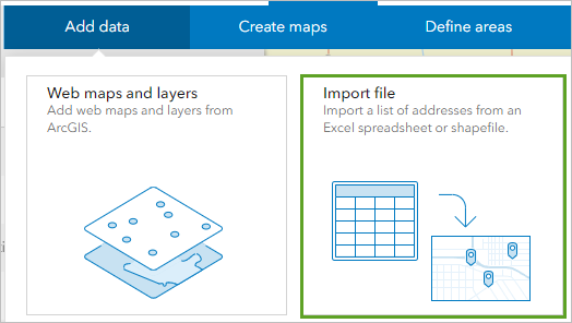 Import file in the Add data menu