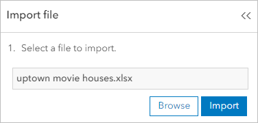 Browse in the Import file pane