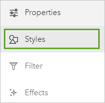 Styles button on the Settings toolbar
