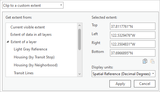 Clip layers to extent