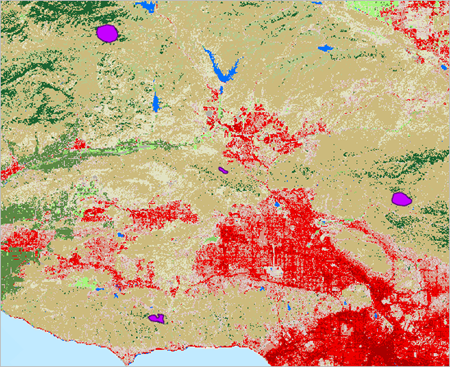 Capa Land Cover mostrada en el mapa