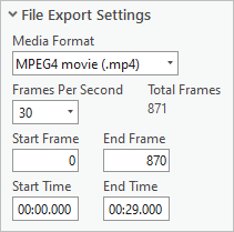 Configuración de exportación de archivo