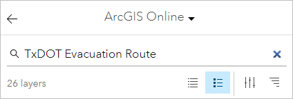Búsqueda de Hurricane Evacuation Routes en ArcGIS Online