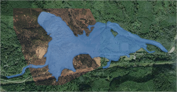 Capa Oso Mudslide Impact Area en el mapa