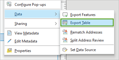 Exporter la table
