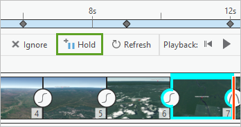 Hold (Pause) dans la barre d’outils Animation Timeline (Chronologie de l’animation)