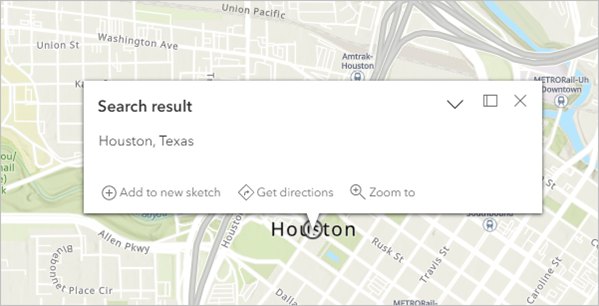 Carte affichant Houston, Texas