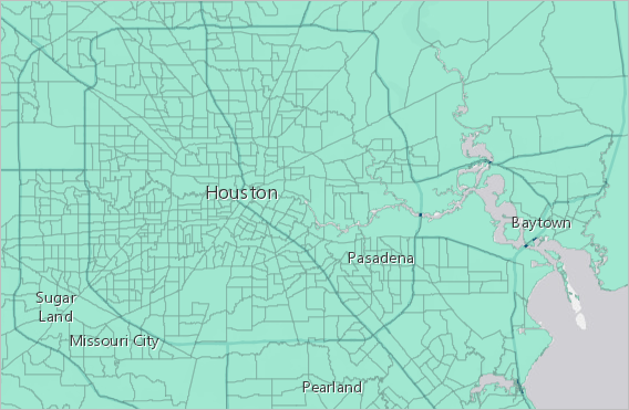 Couche des données démographiques du secteur de recensement de Houston
