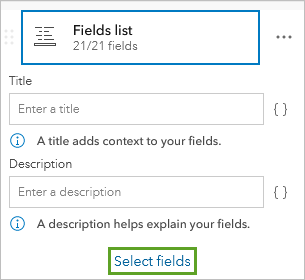 Option Select fields (Sélectionner des champs)