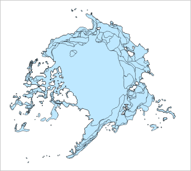 9 月の氷域面積のマップ