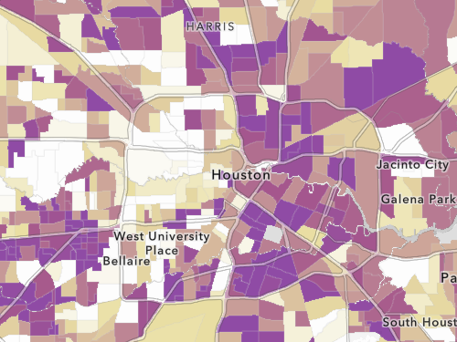 Map of Houston, Texas - GIS Geography