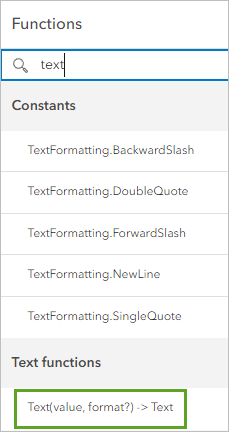Funktion "Text"