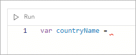Erstellen Sie die Variable "countryName".