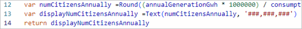 Geben Sie die Anweisung "return displayNumCitizensAnnually" ein.