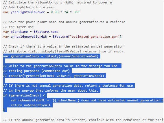 Kopieren Sie den Code für "generationCheck".