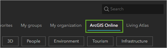 Registerkarte "ArcGIS Online"