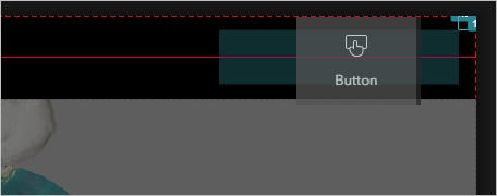 Widget "Schaltfläche" auf die Kopfzeile gezogen