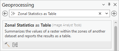 Werkzeug "Zonale Statistiken als Tabelle"