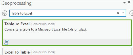Werkzeug "Tabelle in Excel"
