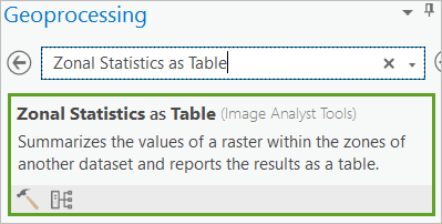 Werkzeug "Zonale Statistiken als Tabelle"