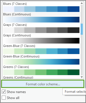 Option "Farbschema formatieren"