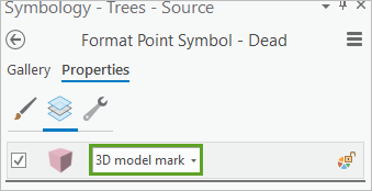 Ausgewählte Option "3D-Modellmarker"