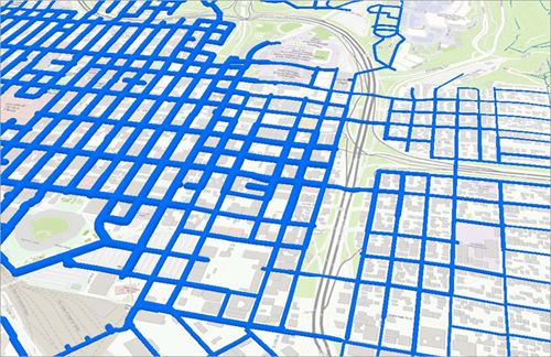 3D-Ansicht der Wasserhauptleitungen im Großraum San Diego