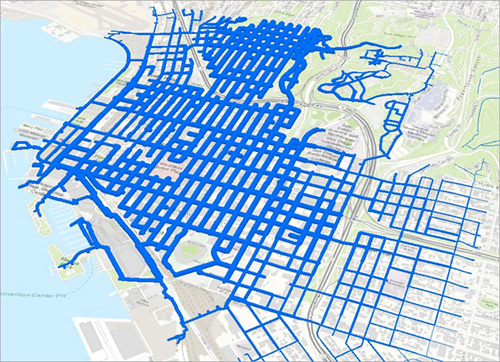 Wasserhauptleitungen im Stadtzentrum von San Diego