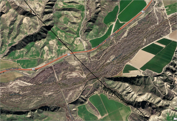 Luftbildaufnahme des Gebiets