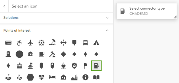 Tankstellensymbol in der Gruppe "Points of interest"