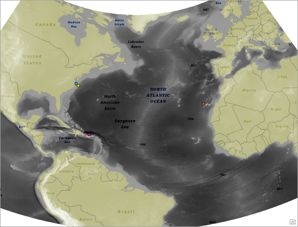 Karte des Atlantischen Ozeans