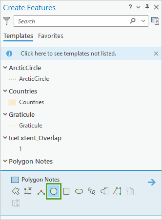 Vorlage "Kreis" im Bereich "Features erstellen"