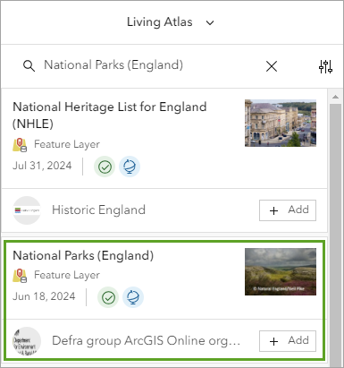 "National Parks (England)" in den Suchergebnissen