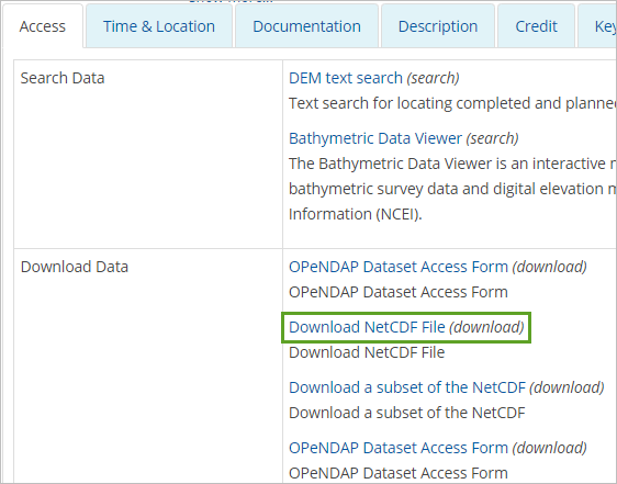 Link zum Herunterladen der NetCDF-Datei