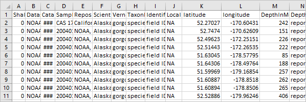 Die Zeile wurde gelöscht und die .csv-Datei kann als Geodatabase importiert werden