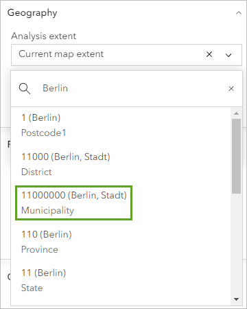 Gemeinde Berlin in der Liste der Suchergebnisse