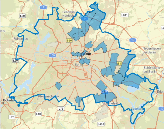 Karte der Stadtteile/Wohngebiete, die die Schwellenwerte aller vier Variablen erfüllen